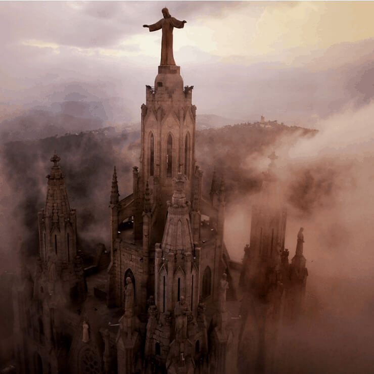 Barcelona Church From Above