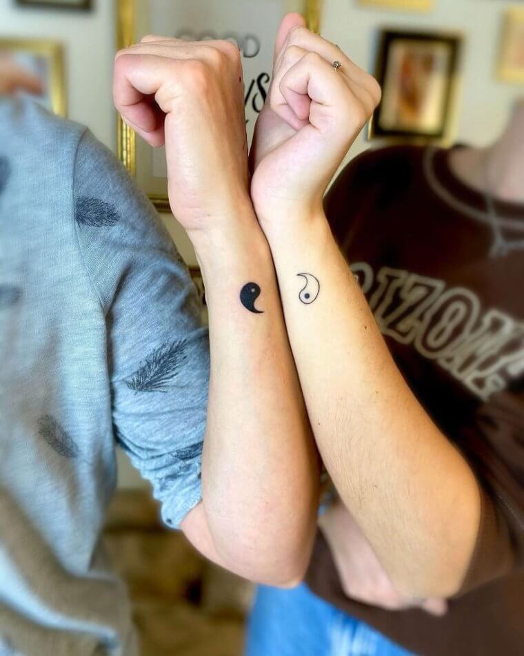 Yin and Yang Tattoos to Show Their Two Halves Make a Whole