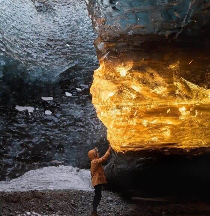 Sun Rays Making The Ice Glow