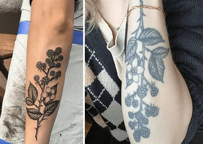 This Unique Blackberry Tattoo Is Faded, But Still Looks Great