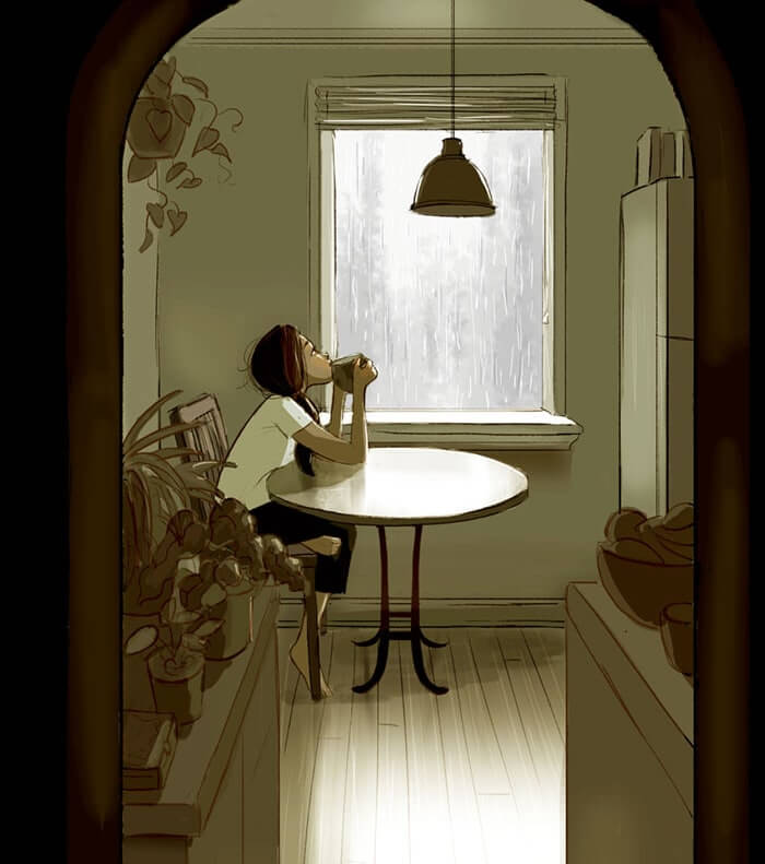 Enjoying The Rain with a Hot Cup of Tea